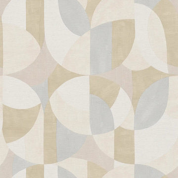 AS Creation French Affair 399324 geometric wallpaper in beige, cream, and grey with an embossed texture