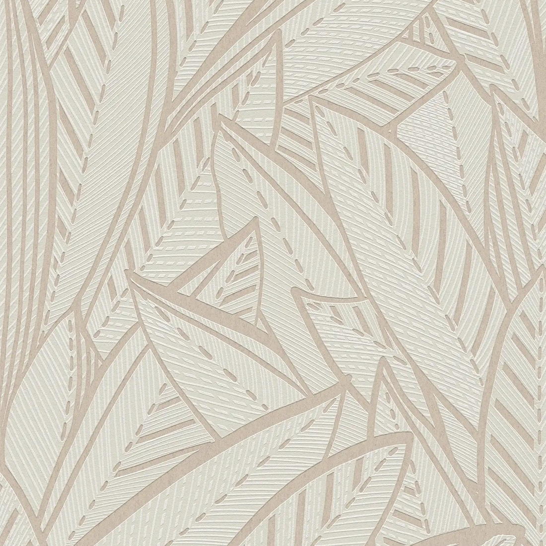 AS Creation French Affair 399333 grey and white embossed leafy wallpaper
