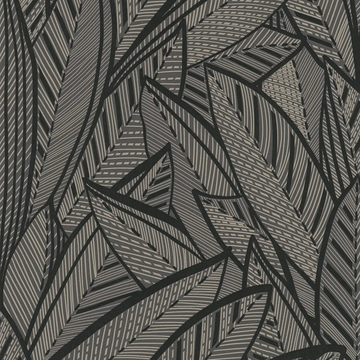 AS Creation French Affair 399334 black and gold leafy wallpaper with embossed structure foam texture