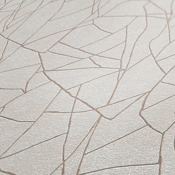 AS Creation French Affair 399341 close up of Grey and White wallpaper showing abstract angular lines and a textured, embossed surface.