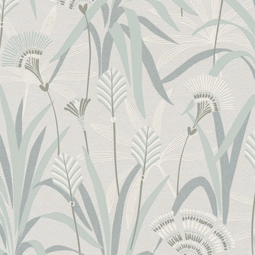 AS Creation French Affair 399363 green and grey floral embossed nonwoven wallpaper