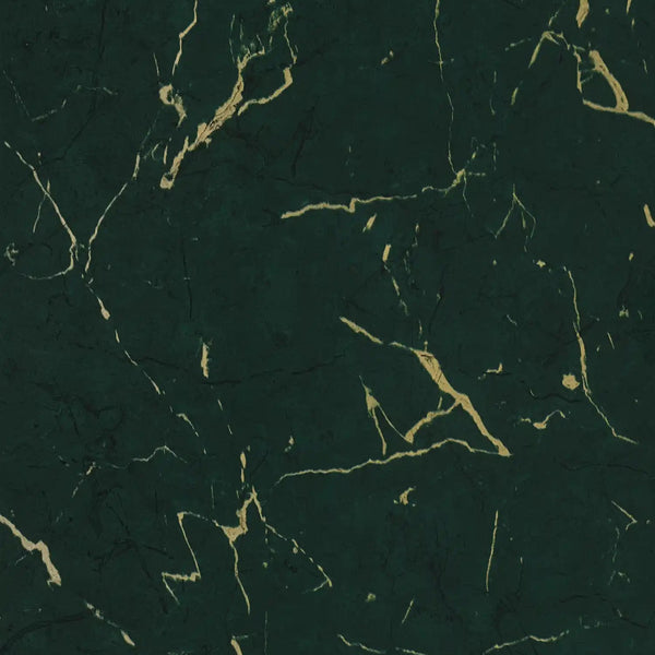 AS Creation Metropolitan Stories II 378555 green wallpaper with metallic marble veining and a glossy smooth finish.