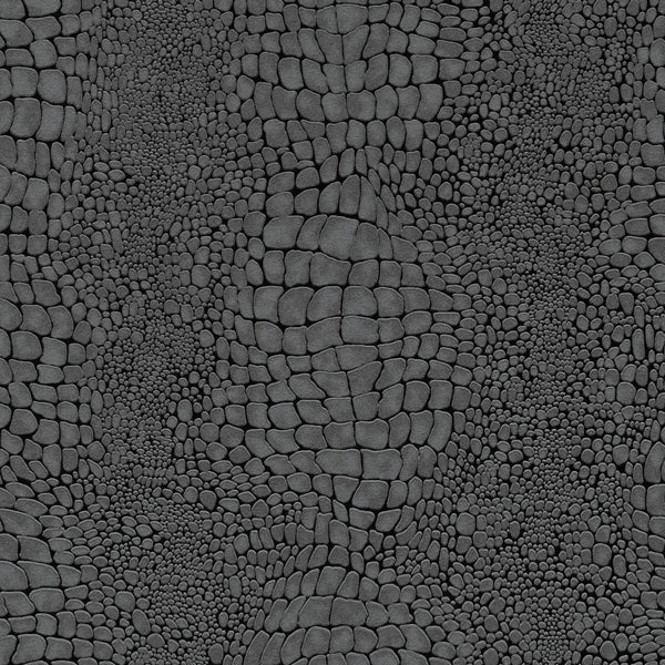 Erismann Cameo 10529-15 wallpaper in deep charcoal with a graphic pebble, stone-like pattern.
