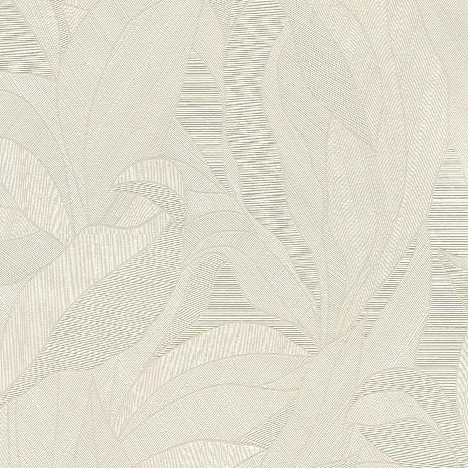 Erismann Cameo 10530-02 beige leafy wallpaper swatch with fine linear detailing