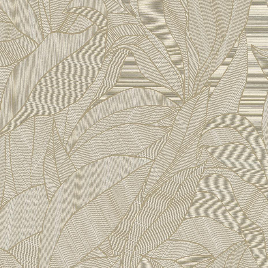 Erismann Cameo 10530-11 beige leafy non-woven wallpaper swatch