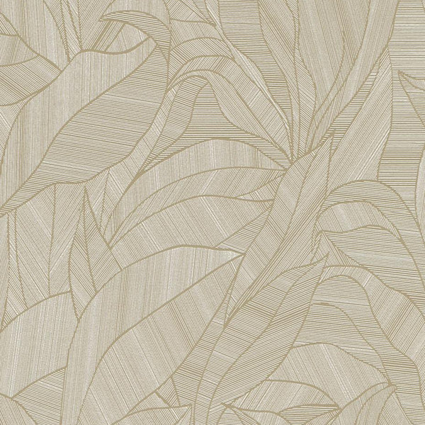 Erismann Cameo 10530-11 beige leafy non-woven wallpaper swatch
