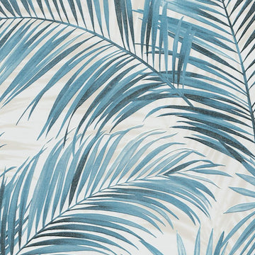 Erismann Cameo 10531-19 wallpaper with large soft blue palm fronds on a light ground