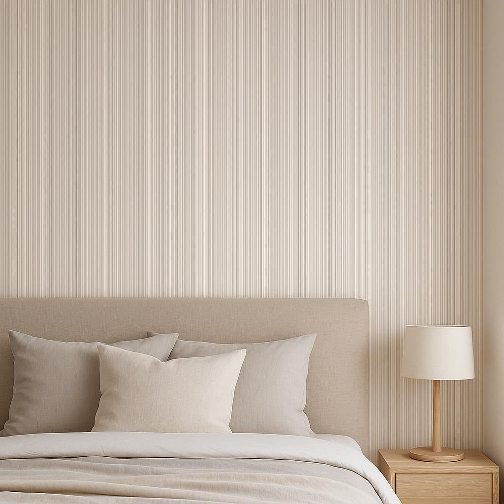Bedroom featuring Erismann Cameo 10533-37 as feature wall in a Modern, Minimal, Contemporary, Calm interior.
