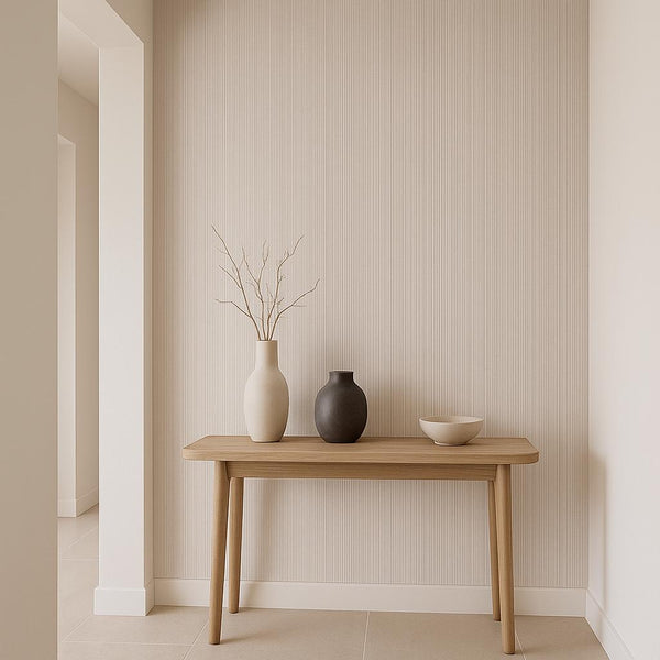 Hallway featuring Erismann Cameo 10533-37 as accent wall in a Modern, Minimal, Contemporary, Calm interior.
