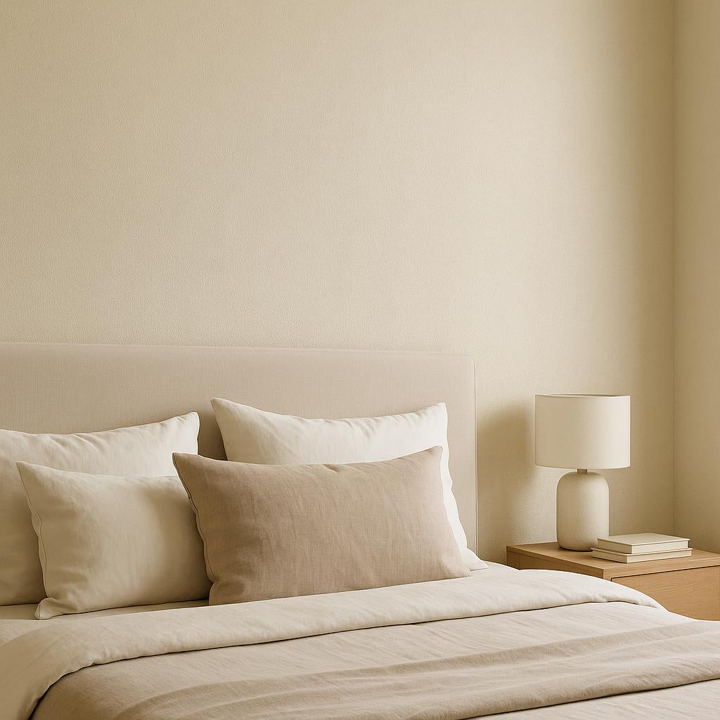 Bedroom featuring Erismann Cameo 10534-14 as feature wall in a Modern, Minimal, Contemporary, Calm interior.