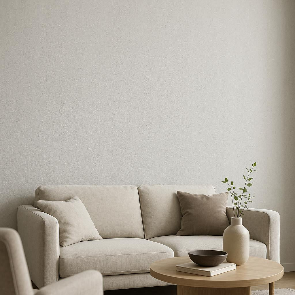 Erismann Cameo 10534-31 light grey plaster-look textured wallpaper sample.