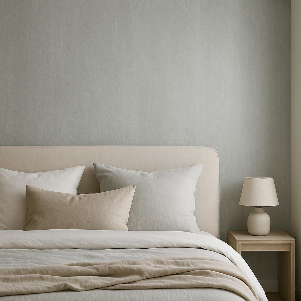 Bedroom featuring Erismann Cameo 10534-34 as feature wall in a Modern, Minimal, Calm, Refined interior.