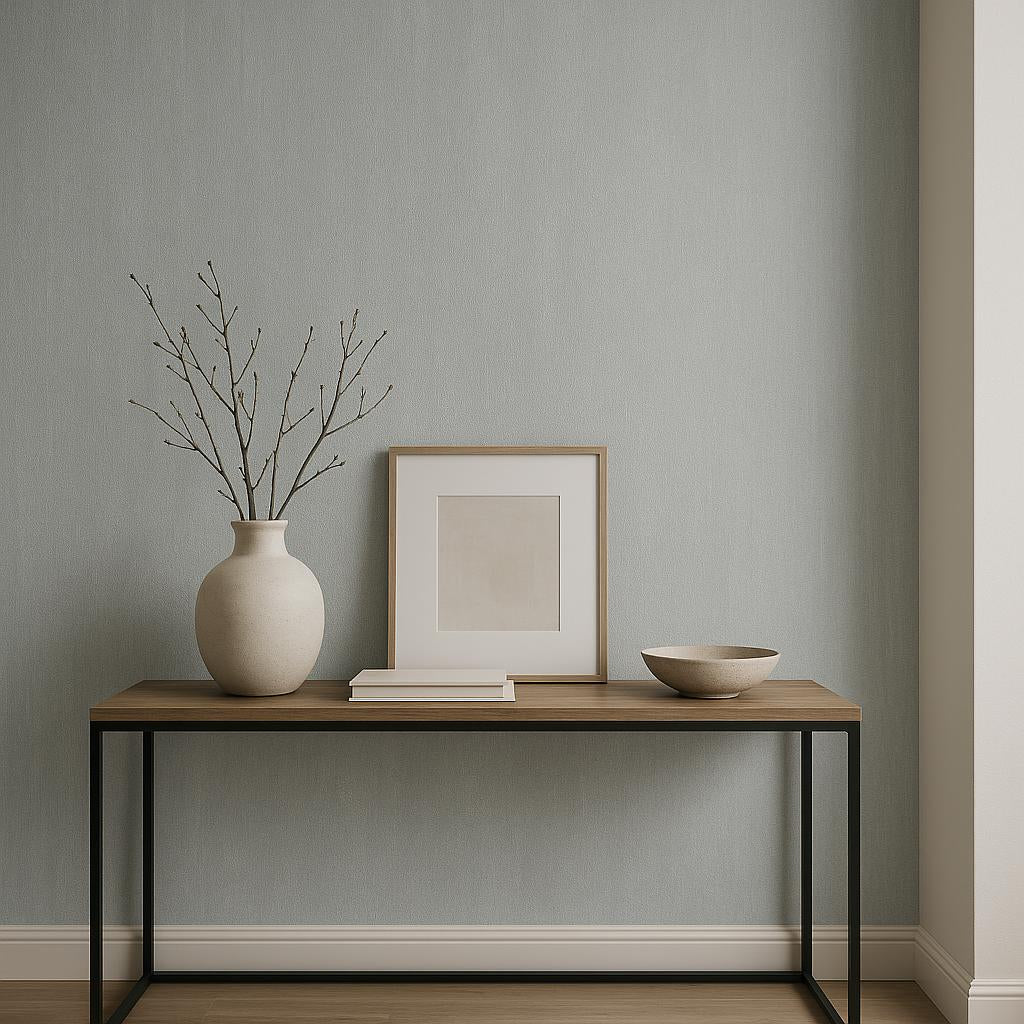 Hallway featuring Erismann Cameo 10534-34 as accent wall in a Modern, Minimal, Calm, Refined interior.