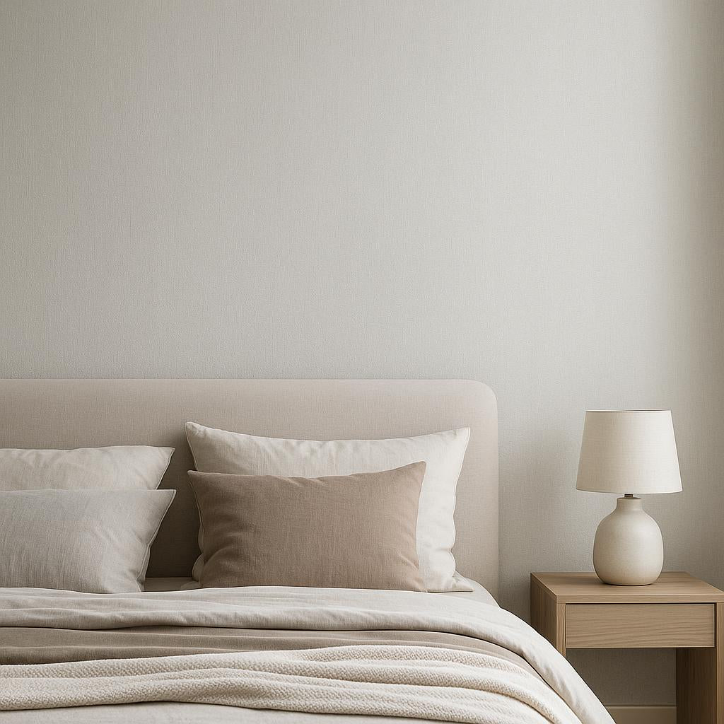 Bedroom featuring Erismann Cameo 10534-38 as feature wall in a Modern, Contemporary, Minimal, Calm interior.