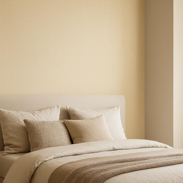 Bedroom featuring Erismann Cameo 10536-03 as feature wall in a Modern, Contemporary, Minimal, Calm interior.