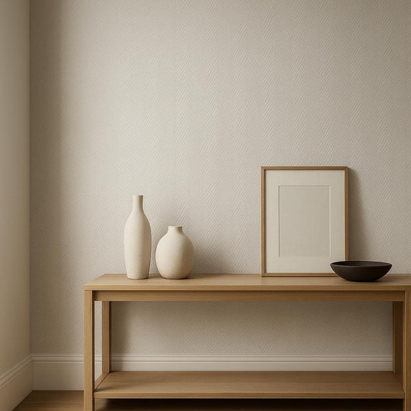 Hallway featuring Erismann Cameo 10536-31 as accent wall in a Modern, Minimal, Calm, Structured interior.