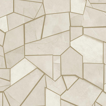 Erismann Elle Decoration 4 beige geometric wallpaper with metallic gold lines and textured finish