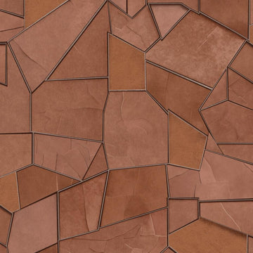 Erismann Elle Decoration 4 terracotta geometric wallpaper with textured panels and structured design
