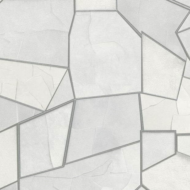 Erismann Elle Decoration 4 light grey geometric wallpaper with textured panels and structured design