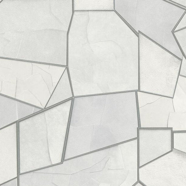 Erismann Elle Decoration 4 light grey geometric wallpaper with textured panels and structured design