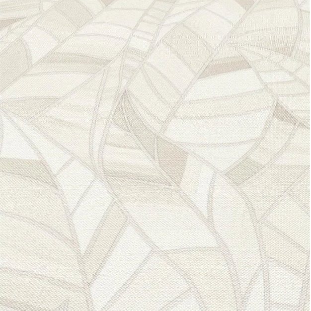 Erismann Elle Decoration 4 cream botanical wallpaper with subtle leaf pattern and textured finish detail