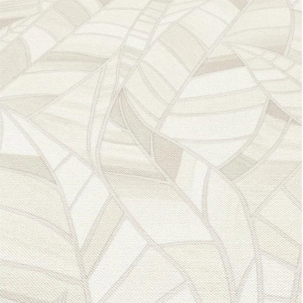 Erismann Elle Decoration 4 cream botanical wallpaper with subtle leaf pattern and textured finish detail