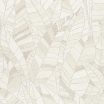 Erismann Elle Decoration 4 cream botanical wallpaper with subtle leaf pattern and textured finish