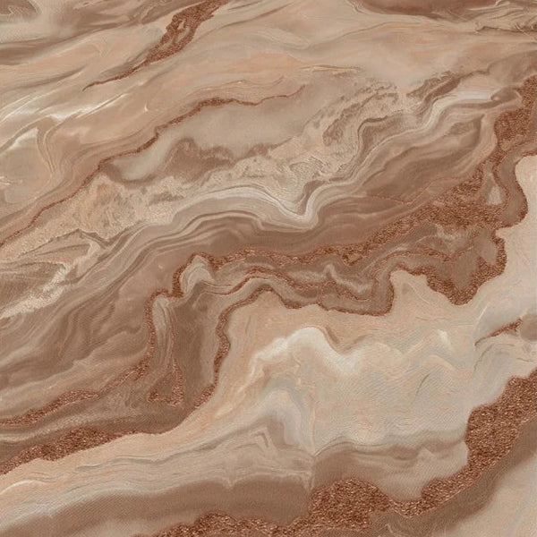 Erismann Elle Decoration 4 marble effect wallpaper in warm terracotta tones detail