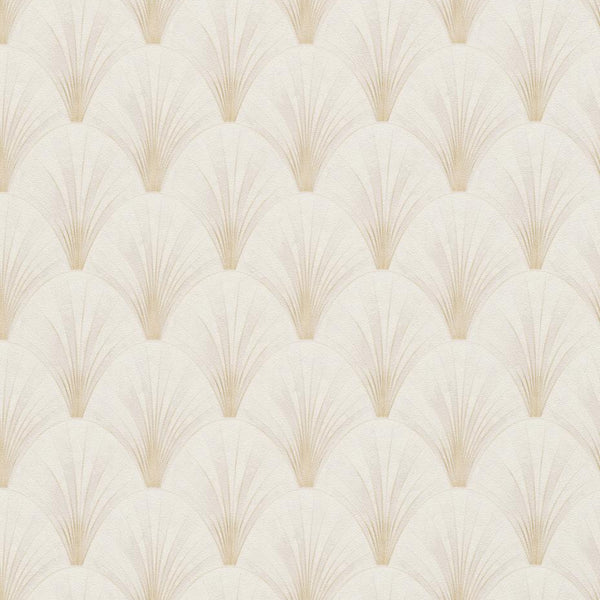 Erismann Elle Decoration Art Deco fan wallpaper in soft cream tones