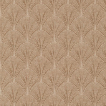 Erismann Elle Decoration subtle Art Deco fan wallpaper in warm beige and brown tones