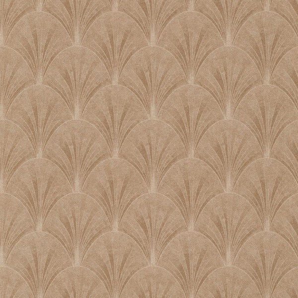 Erismann Elle Decoration subtle Art Deco fan wallpaper in warm beige and brown tones