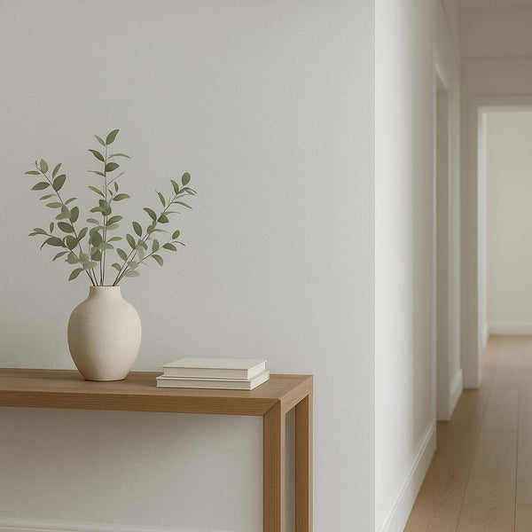 Hallway featuring Erismann Elysium 10473-01 as accent wall in a Minimal, Contemporary, Calm, Airy interior.