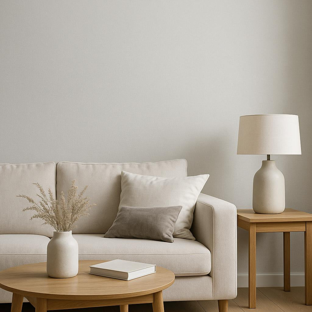 Living Room featuring Erismann Elysium 10473-01 as feature wall in a Minimal, Contemporary, Calm, Airy interior.