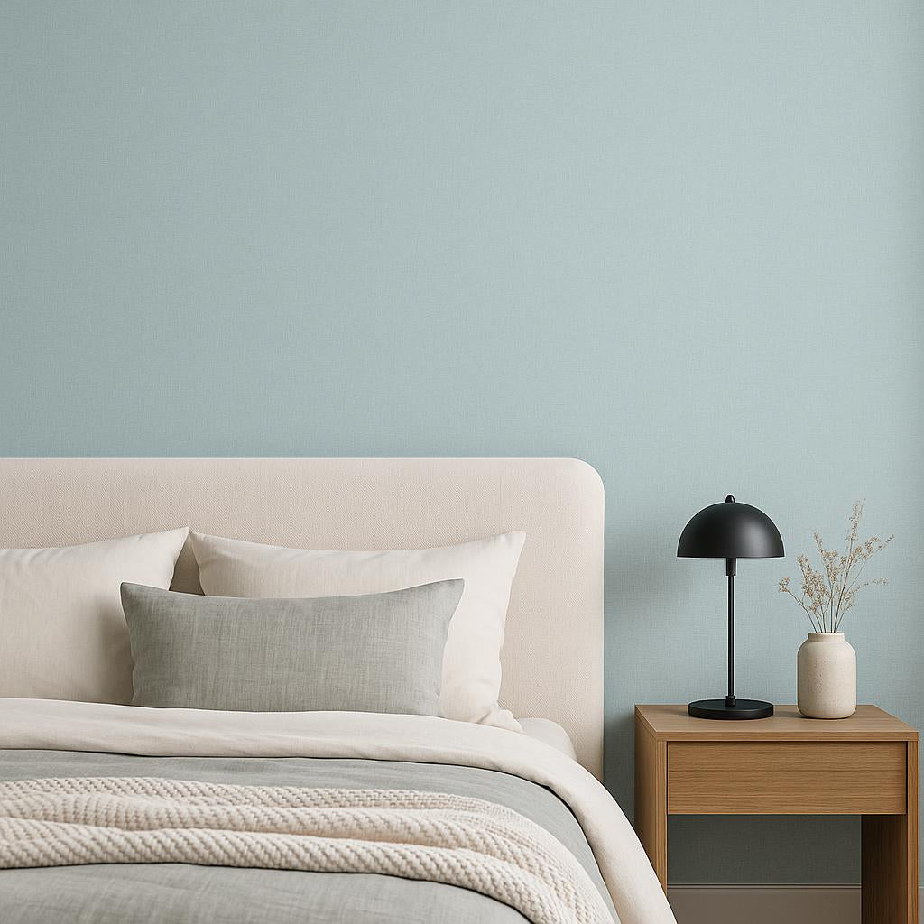 Bedroom featuring Erismann Elysium 10473-18 as feature wall in a Contemporary, Minimal, Calm, Fresh interior.