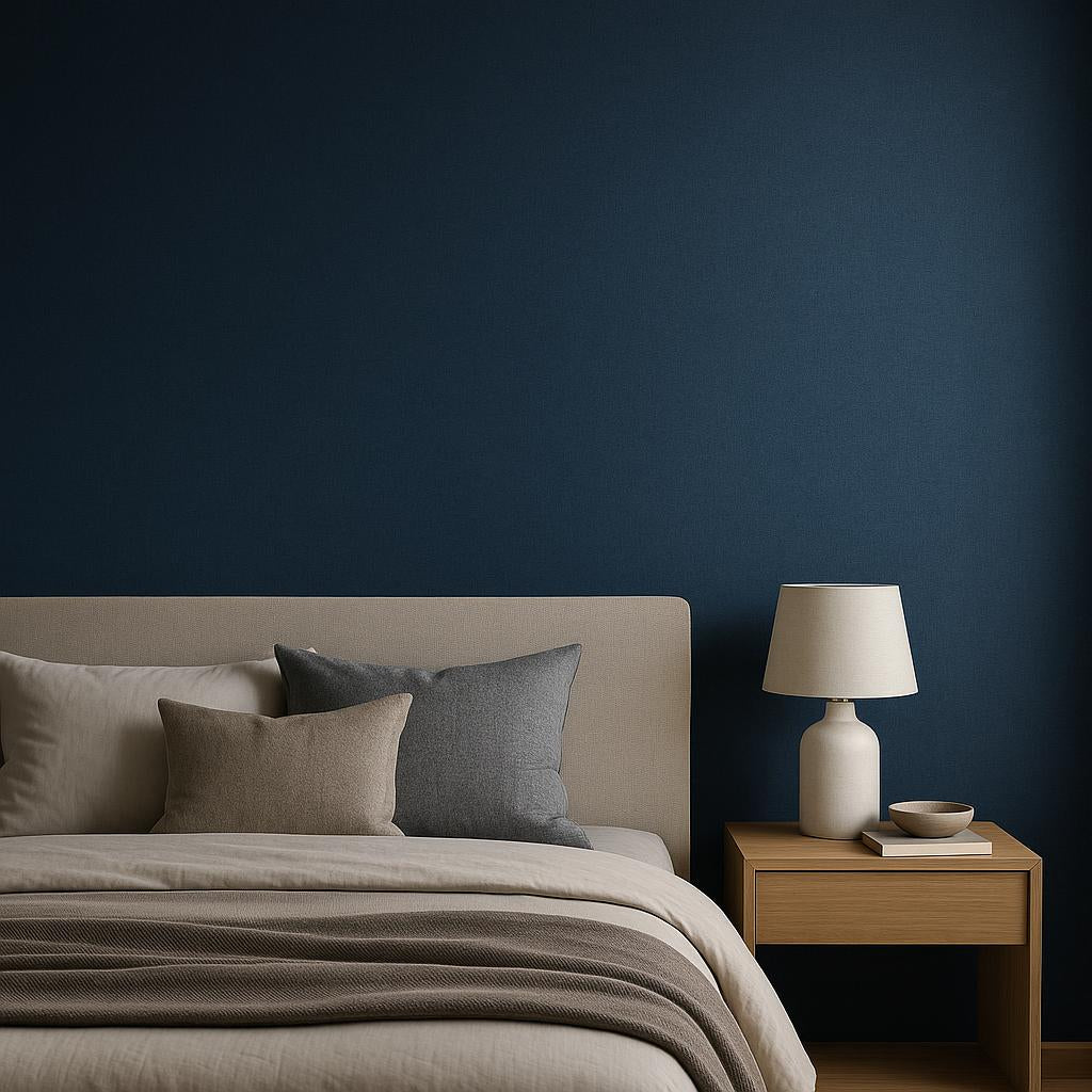 Bedroom featuring Erismann Elysium 10473-19 as feature wall in a Contemporary, Minimal, Calm, Sophisticated interior.