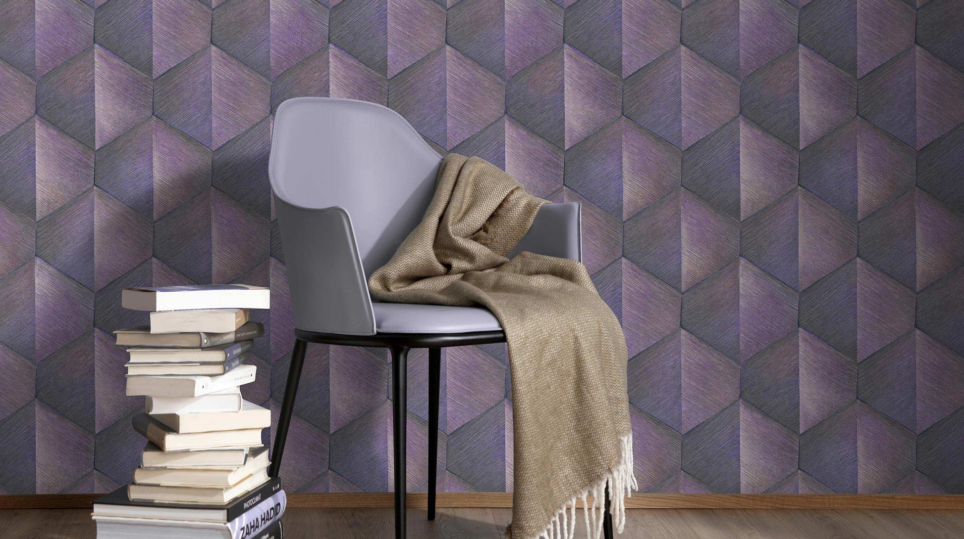 Erismann Fashion For Walls 4 10370-10 wallpaper used as a feature wall behind contemporary furnishings in a contemporary lounge setting.