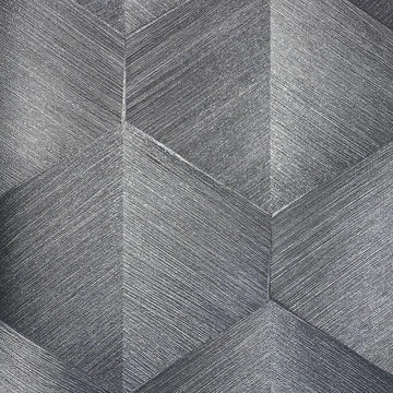 Closeup of a wallpaper showing its Grey, Contemporary, Geometric, Monochrome pattern, color, and subtle texture.