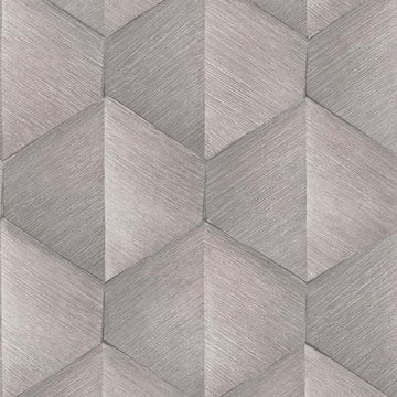 Erismann Fashion For Walls 4 10370-38 taupe-grey geometric wallpaper with subtle 3D cube effect.