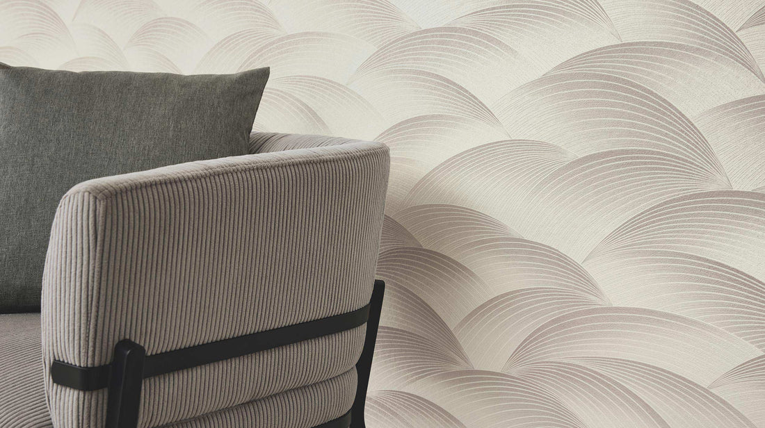 Erismann Fashion For Walls 4 10372-38 taupe geometric arc wallpaper with embossed plaster-like texture