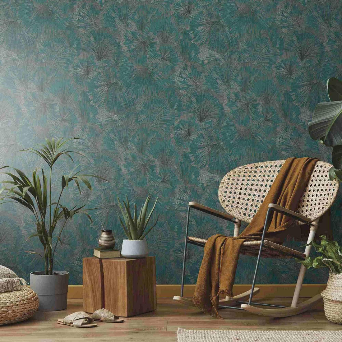 Erismann Fashion For Walls 4 10373-19 green ginkgo-leaf botanical wallpaper