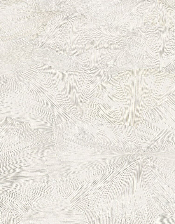 Erismann Fashion For Walls 4 10373-26 wallpaper close-up of delicate fan-leaf pattern, minimal and serene.