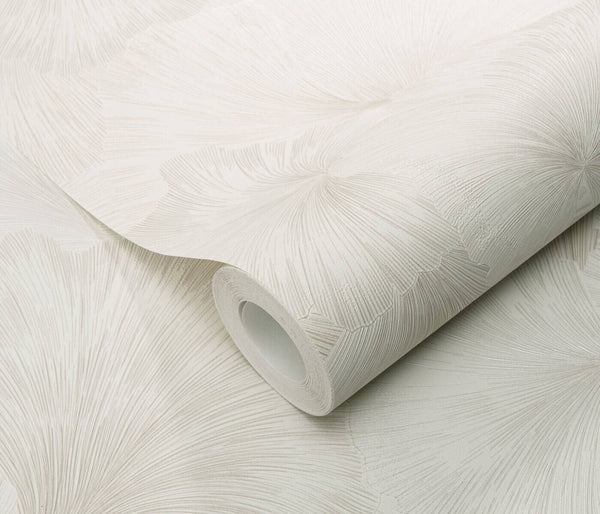 Erismann Fashion For Walls 4 10373-26 wallpaper close-up roll with embossed botanical fan pattern detail.
