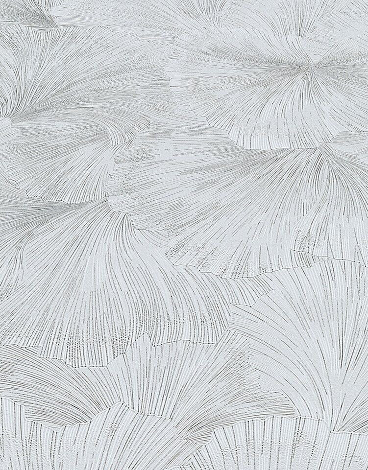 Erismann Fashion For Walls 4 10373-31 wallpaper close-up of textured fan leaf pattern, minimal and serene.