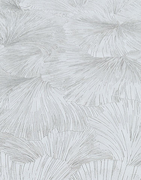 Erismann Fashion For Walls 4 10373-31 wallpaper close-up of textured fan leaf pattern, minimal and serene.