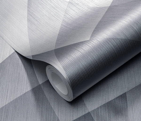 Erismann Fashion For Walls 4 10374-29 wallpaper close-up of rolled sheet with fine ridged texture and geometric pattern, modern and sleek.