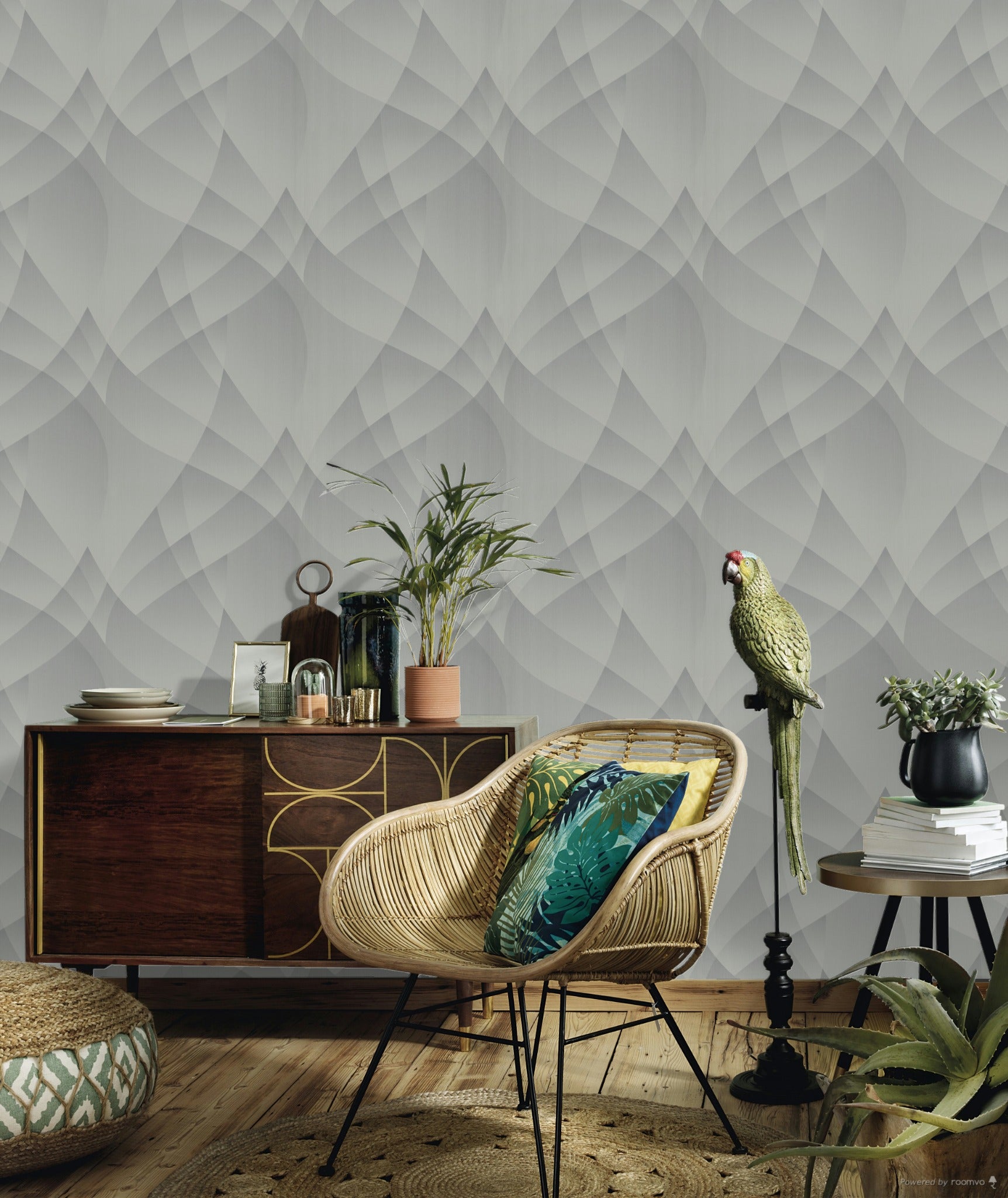 Erismann Fashion For Walls 4 10374-31 wallpaper used as a feature wall behind contemporary furnishings in a contemporary lounge setting.