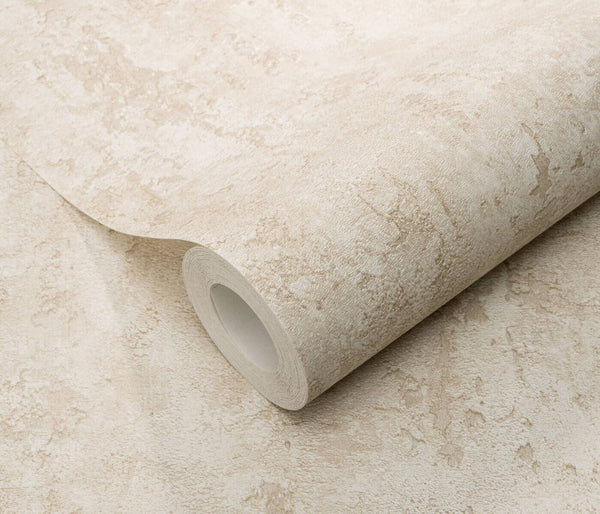 Erismann Fashion For Walls 4 10375-02 wallpaper roll close-up with subtle beige plaster texture, minimalist and calm.