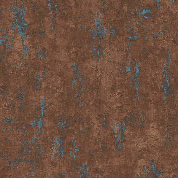 Erismann Fashion For Walls 4 10375-19 brown concrete-effect wallpaper with teal patina