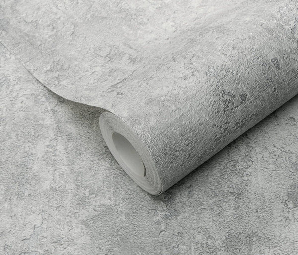 Erismann Fashion For Walls 4 10375-31 wallpaper close-up roll with textured gray concrete effect.