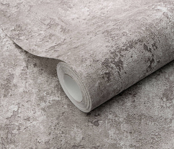Erismann Fashion For Walls 4 10375-38 wallpaper living room vignette with a textured feature wall behind a ceramic vase on a shelf, minimalist and calm.